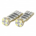 T10 0.25W 6500K 30LM 4-SMD LED lâmpadas de luz brancas para carro - par (12V)