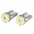 T10 0.36W 6500K 42-lúmen 6-3020 SMD LED branco luz lâmpadas (DC 12 ~ 17V / par)