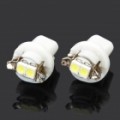 B8.5 0.6W 6500K 28-lúmen 2-3528 SMD LED luzes de carro LED luz branca (DC 12V / par)