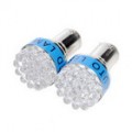 Carro azul claro DC12V 19-LED (2-Pack) o invólucro metálico de direção