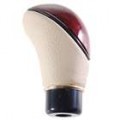 Elegante madeira pêssego + couro carro Shift Stick Knob