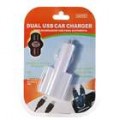 Universal Dual USB Power adaptador de carro (branco)