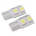 T10 2W 30-lúmen 2 x 5050 SMD carro LED branco lâmpada (DC 12 ~ 24V/par)