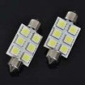 39 mm branco 6-LED placa Dome lâmpadas (par/DC 12V)