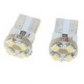 T10 0.25W * 2 25-lúmen 4 * 3020 SMD LED carro branco lâmpadas (par/DC 12V)