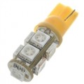 T10 2W 9 SMD LED 126-lúmen amarelo lâmpadas para automóveis (par/DC 12V)