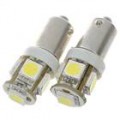 BA9S 1,2 com 70-Lumen 6500K 5-SMD LED carro branco lâmpadas (par/DC 12V)