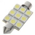 42mm 2W 6500K 126-lúmen 9-SMD levou lâmpada branco para carro (DC 12V)