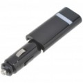 Cigarro do carro psto USB adaptador/carregador - Black (DC 12 ~ 24V)