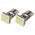 T10 0.6W 40-50LM 4-LED 5050 SMD LED carro passando sinal lâmpadas (12V/par)