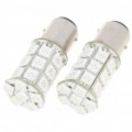 S25 5.4W 270LM 27 x 5050 SMD LED carro freio/torneamento/Reverse vermelho lâmpadas - par (DC 12V)