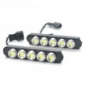 5W lúmen 5 LEDs 500 LM branco luz diurna lâmpadas para automóveis (par/DC 12V)