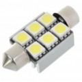 36 mm 2.5W 6-SMD LED 250-Lumen 7000K Dome branco luz (DC 12V)