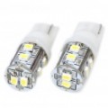 T10 0.8 com x 10 55LM 3020 SMD LED carro branco as lâmpadas (par)