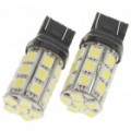 T20 5.4W 270LM 27-SMD LED branco luz carro freio/torneamento/trás sinal lâmpadas (par)