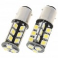 BMW 1157 5W 410-Lumen 6500K 27-SMD 5050 levou lâmpadas brancas (par/12V)