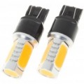 T20 6W 190LM 4-LED amarelo leve carro freio/viragem sinal lâmpadas (par)