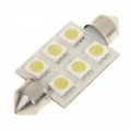 41 mm 0.36W 60-Lumen 6500K 6-SMD LED branco carro lâmpada (DC 12V)