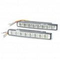 4W 7500K 180-Lumen 8-LED branco luz diurna lâmpadas para automóveis (par/DC 12V)