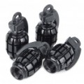 Grenade Cool universal em forma de Caps de válvula de pneu de carro - preto (Pack de 4 peças)