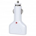 Carro cigarro Powered Charger adaptador com DC Jack + USB + Mini USB Port (branco)