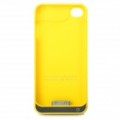 Pack de bateria de 1600mAh substituição + volta caso plástico c / Switch para iPhone 4 / 4S - amarelo