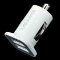 Mini Dual USB isqueiro carregador do carro - branco